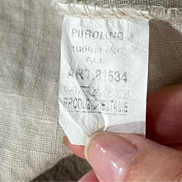 Stella Milani 100% Linen Asymmetric Lagenlook Artsy Boho Dress Tunic Ruffle M - Picture 11 of 15